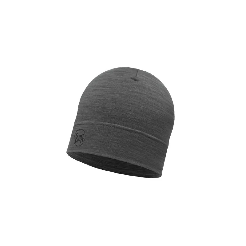 Buff Lightweight Merino Wol Hat Solid Grey muts