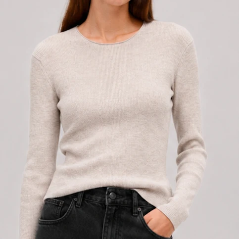 LIV | Ribtrui 100% Merino Coolwool beige