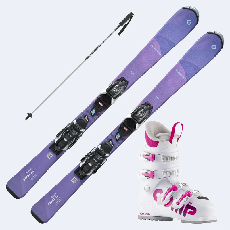 2027 Blizzard Pearl Jr Skis with Comp J Boots and Poles