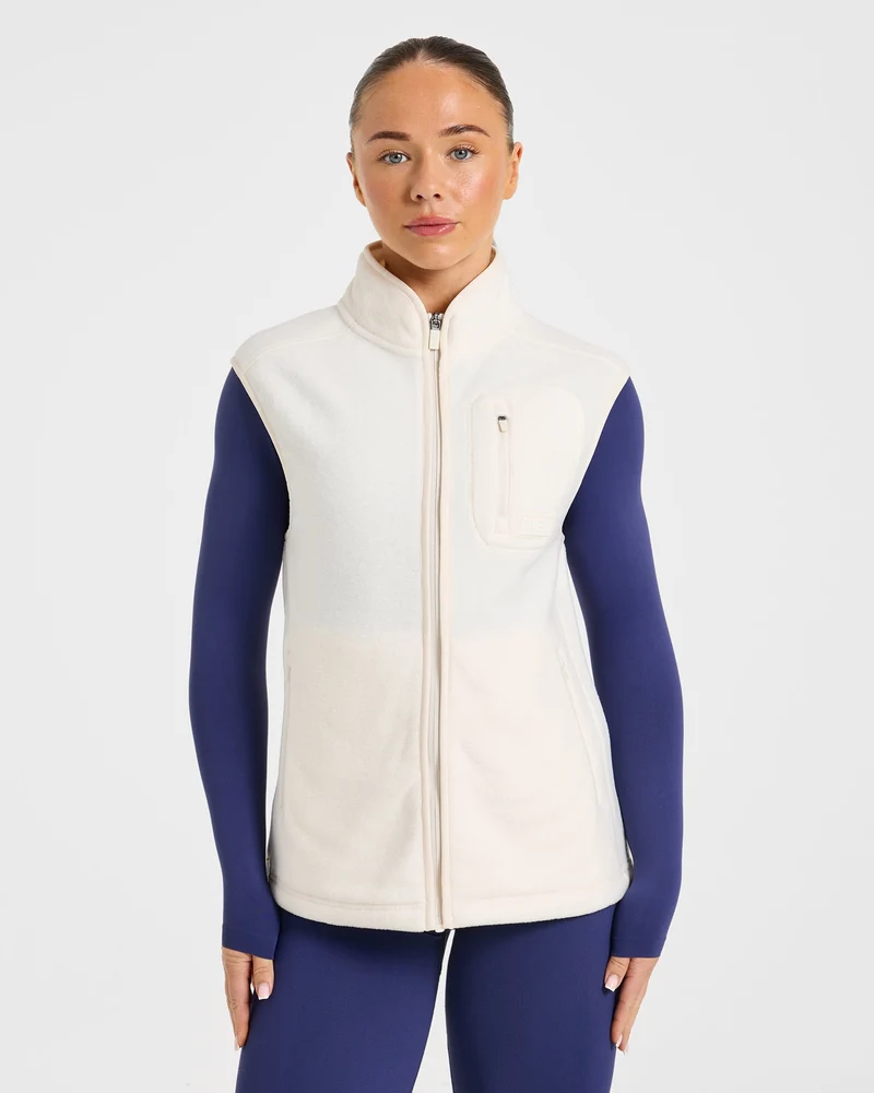 Signature Lightweight Fleece Gilet - Cream