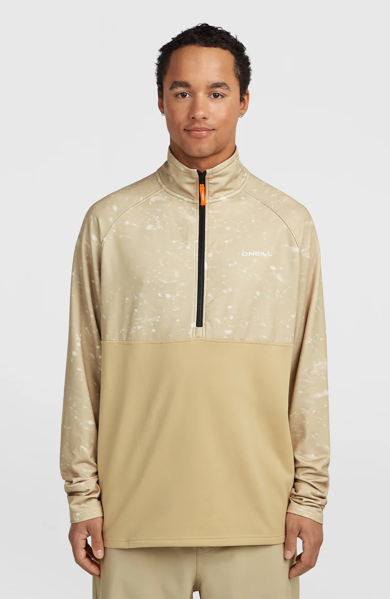 FWC'Cruz Printed fleecetrui met halve rits | Beige Snow Storm