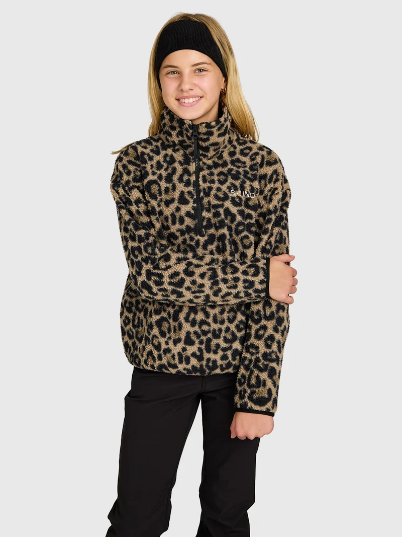 Rezany-Print Girls Snow Fleece | Black
