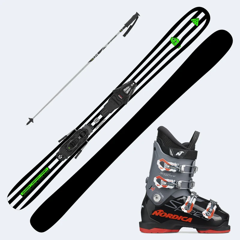 2027 Salomon Depart First Junior Skis with SpeedMachine J Boots and Poles