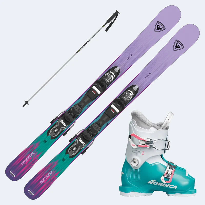 2027 Rossignol Soul Jr Junior Skis with SpeedMachine J Boots and Poles