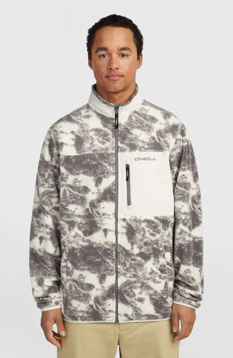 Must-Have High-Pile fleecevest met volledige rits | Grey Mountain Landscape