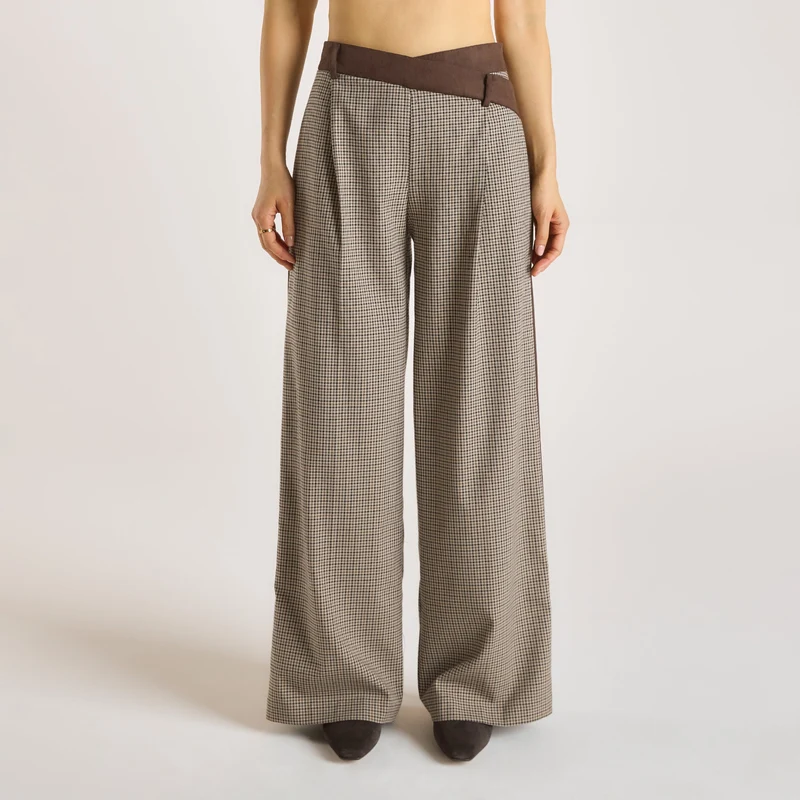 Houndstooth Broek - Bruin