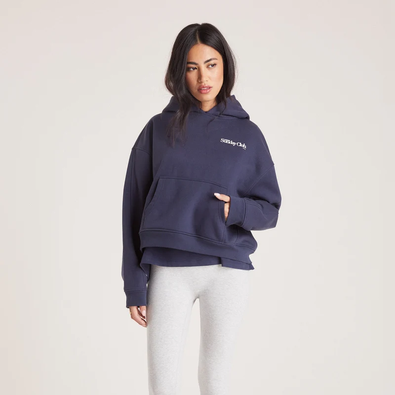 Boxy Hoodie - Inktblauw