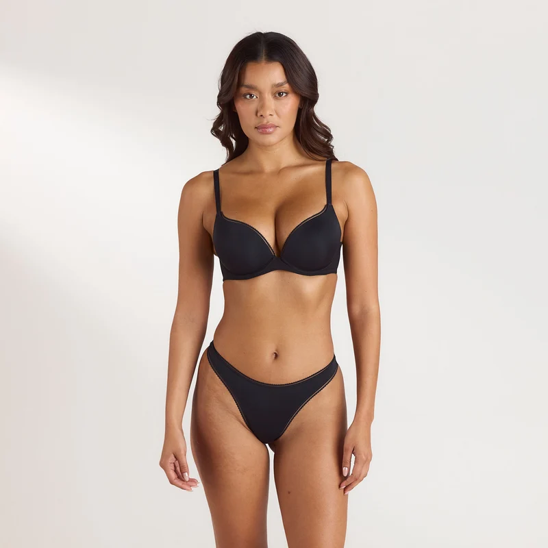 Comfort Hoge Push-Up BH - Zwart