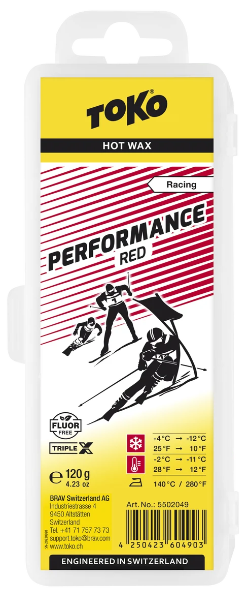 TOKO Performance Hot Wax Red 120 gram ski en snowboard wax