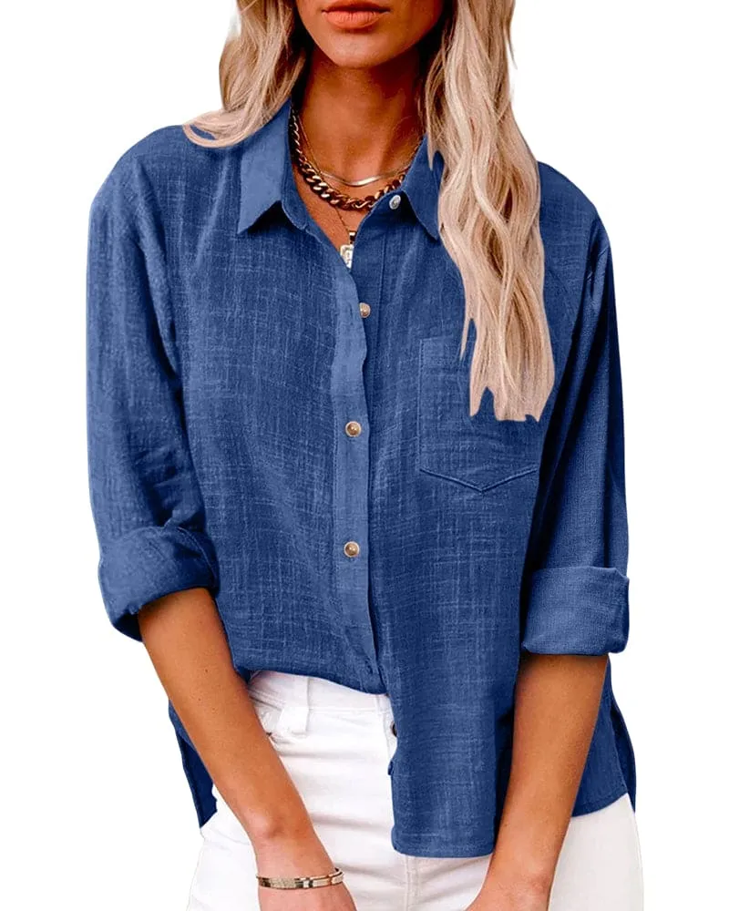 Clarissa - Womens Loose Shirt Long Sleeve