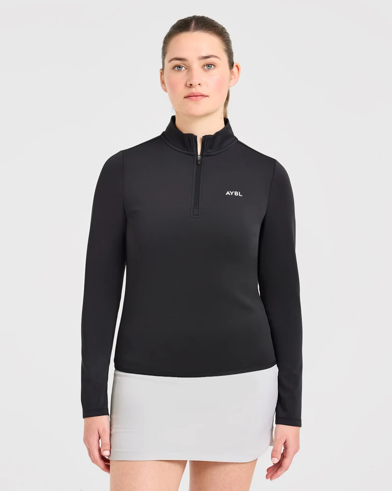 Classic 1/4 Zip Pullover - Zwart
