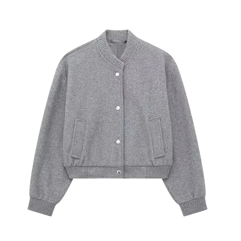 Zyrah - Womens Cropped Bomber Jacket