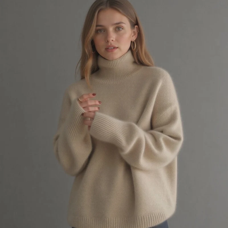 Liora – Women’s Oversized Cashmere Turtleneck Sweater