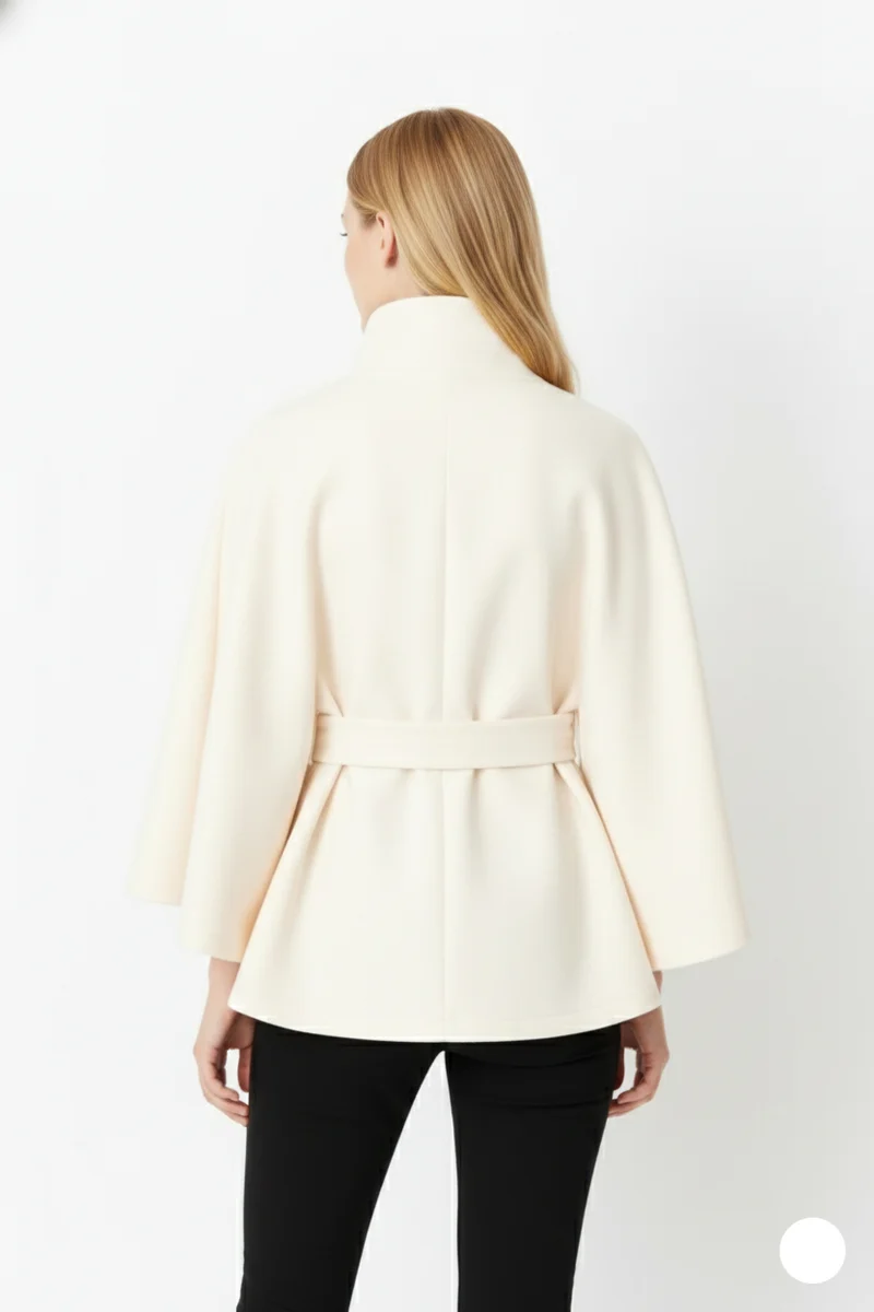 Elowen – Women’s Wool Coat with High Collar