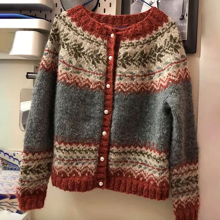 Rosaline – Women’s Vintage Knit Button Cardigan