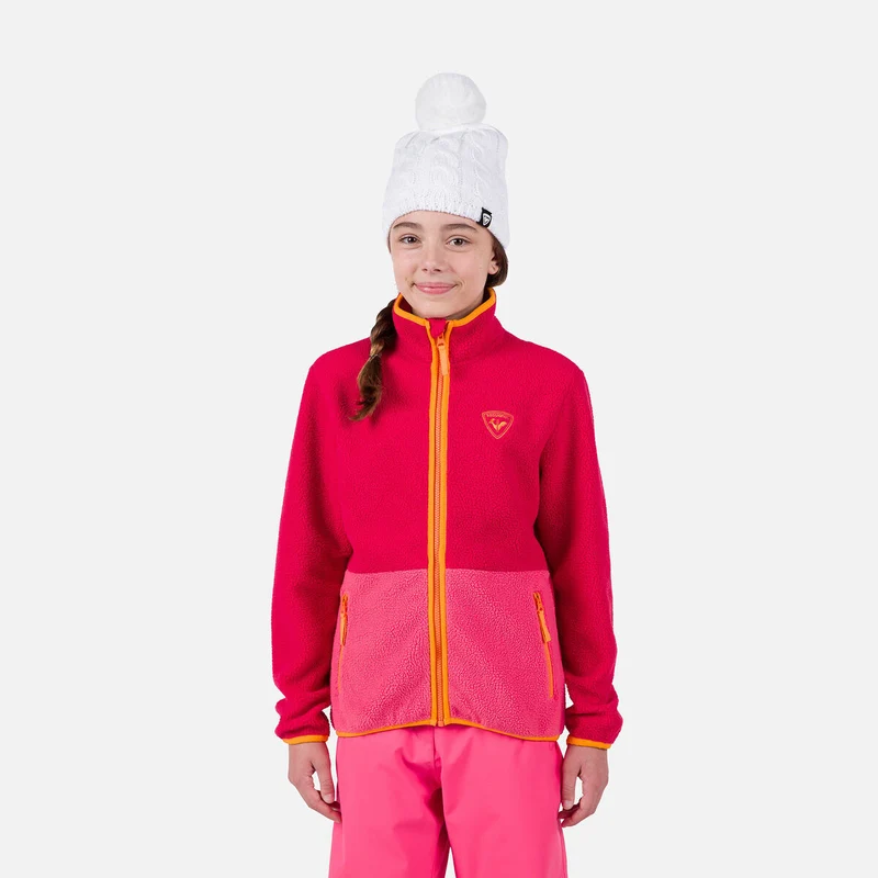 Rossignol Jr Alltrack FZ kinder fleece vest roze