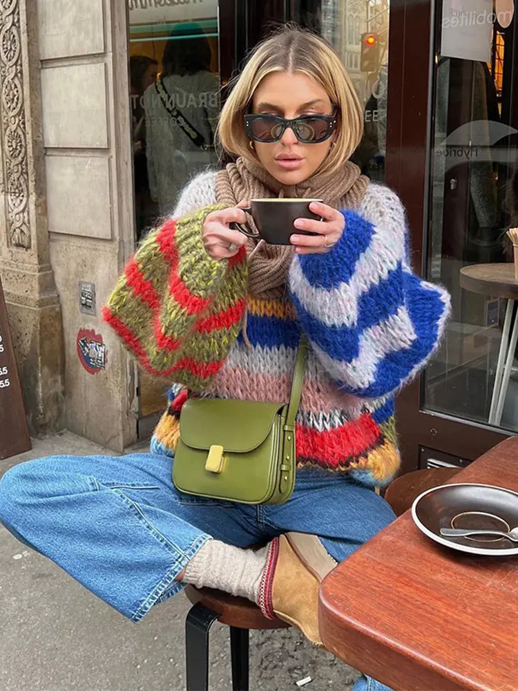 Maricel – Women’s Bold Multicolour Mohair Jumper