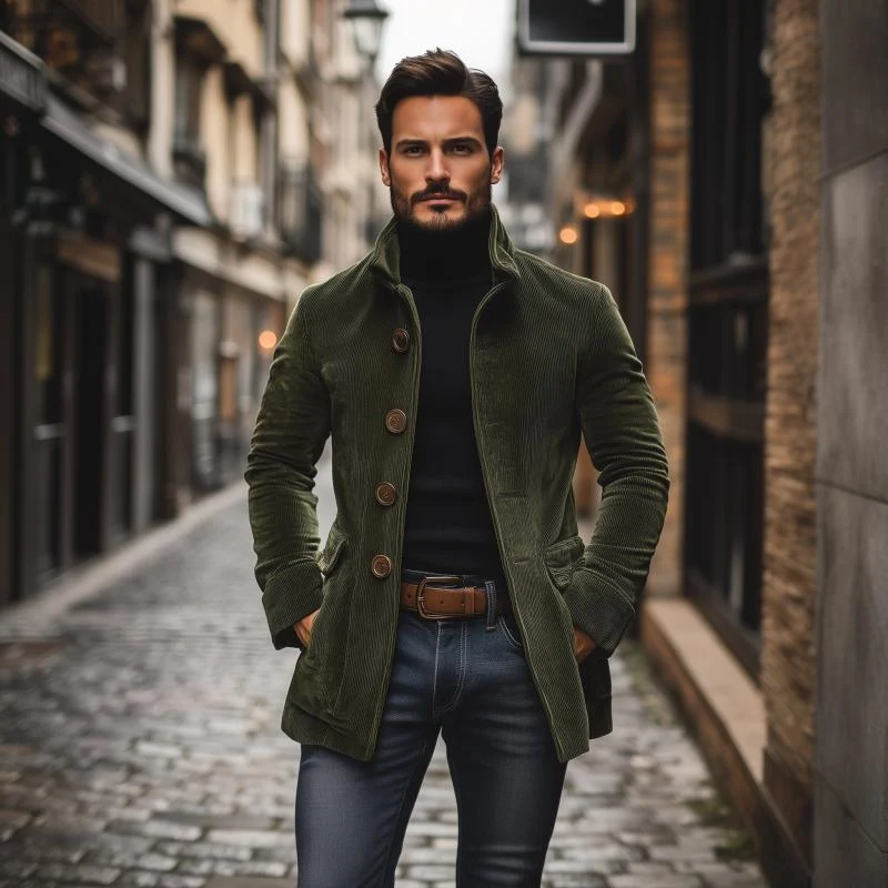 Thorne – Men’s Corduroy Coat with Slim Fit