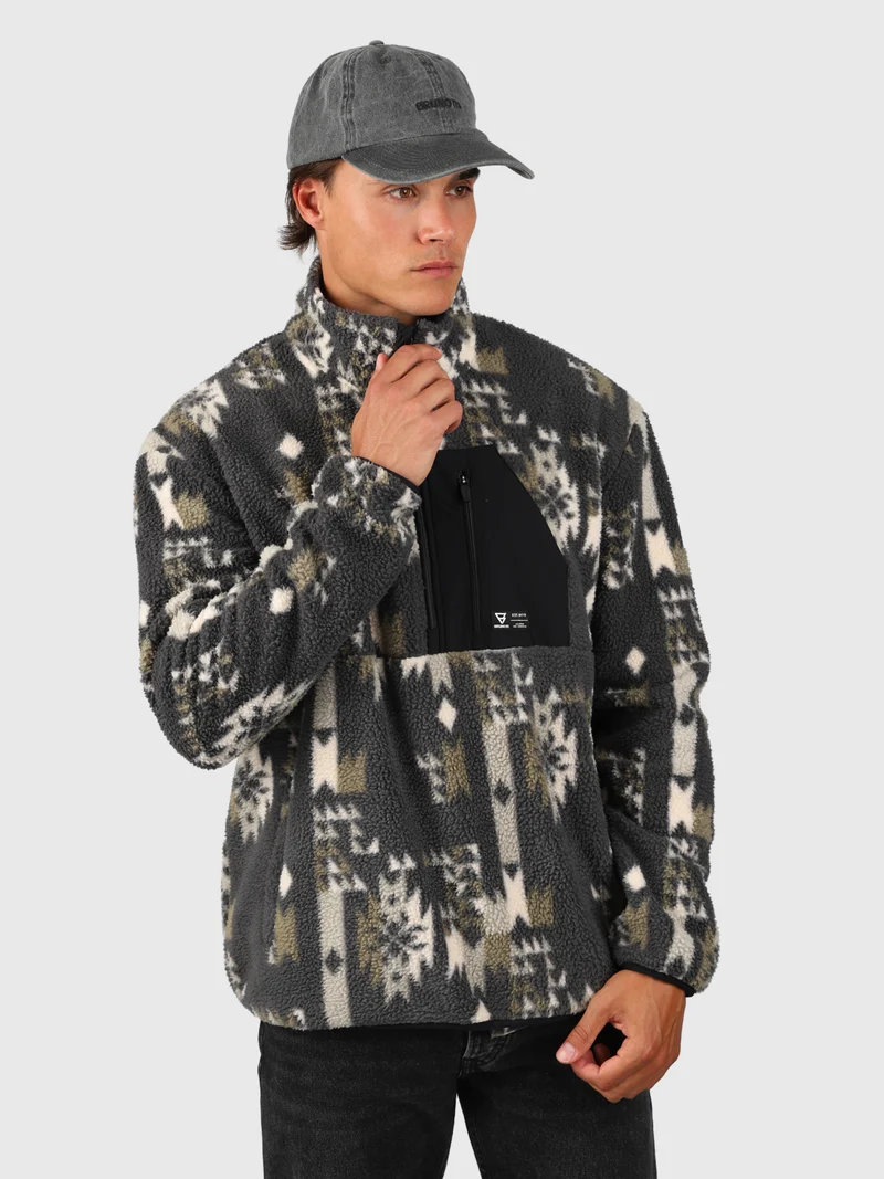 Kelstyn-Print Men Fleece | Siberia Black