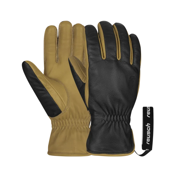 Reusch Outsider skihandschoenen leer zwart/bruin