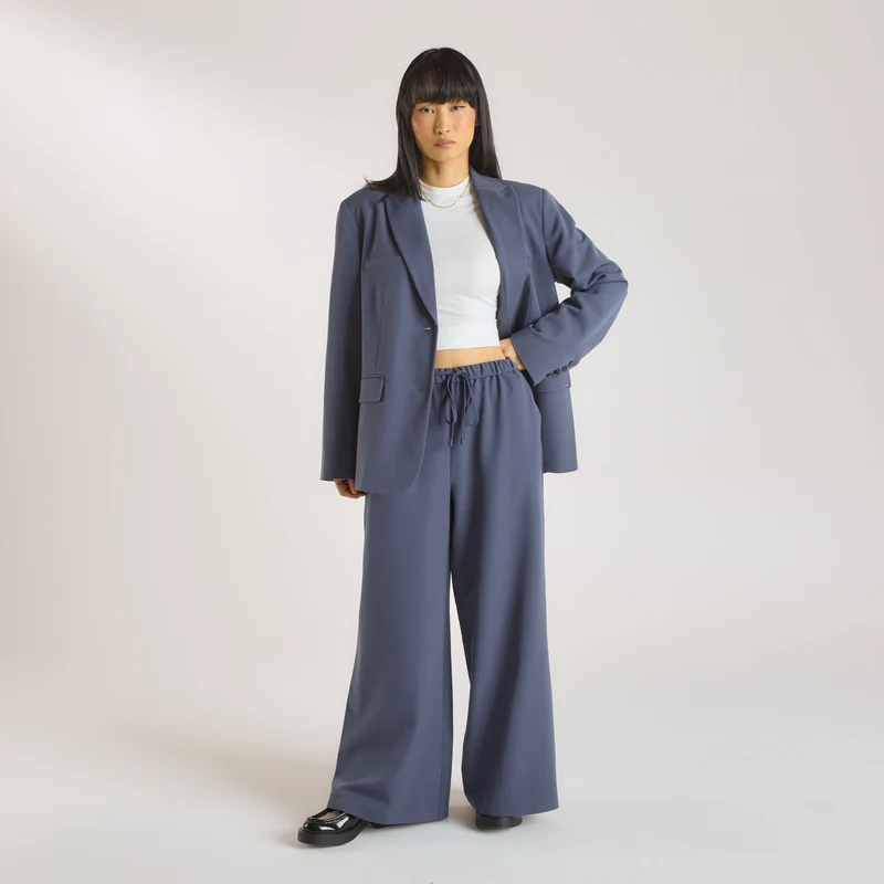 Relaxed-Fit Tailored Broek - Blauw