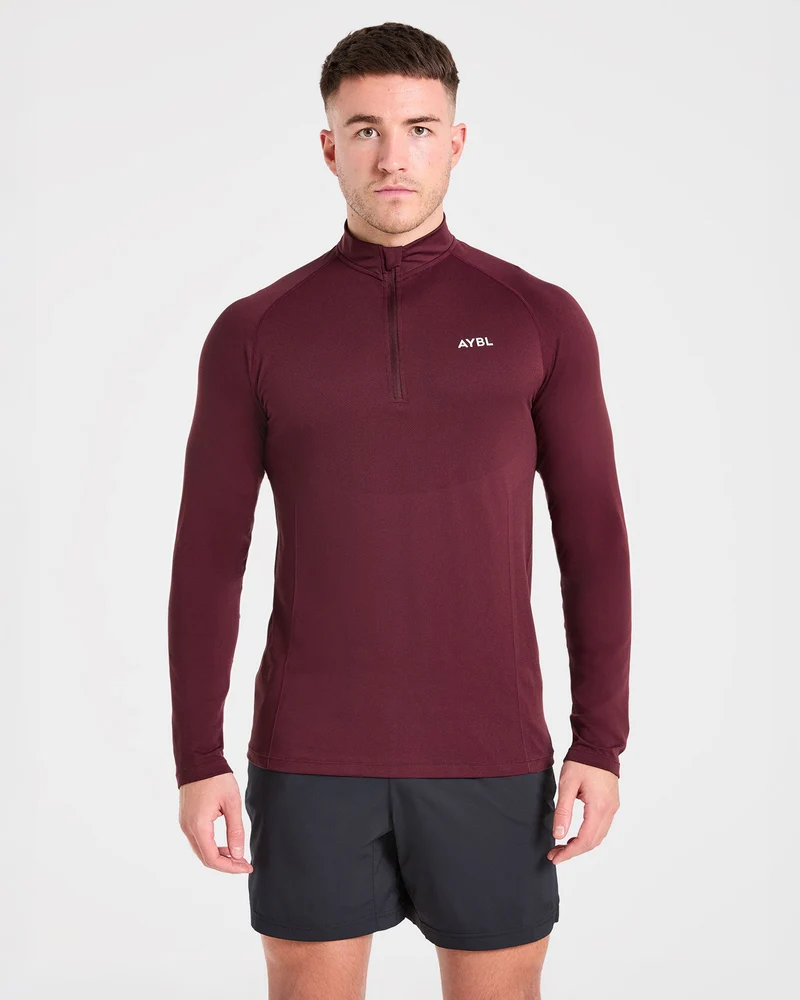Essential Seamless 1/4 Zip Pullover - Dusty Plum