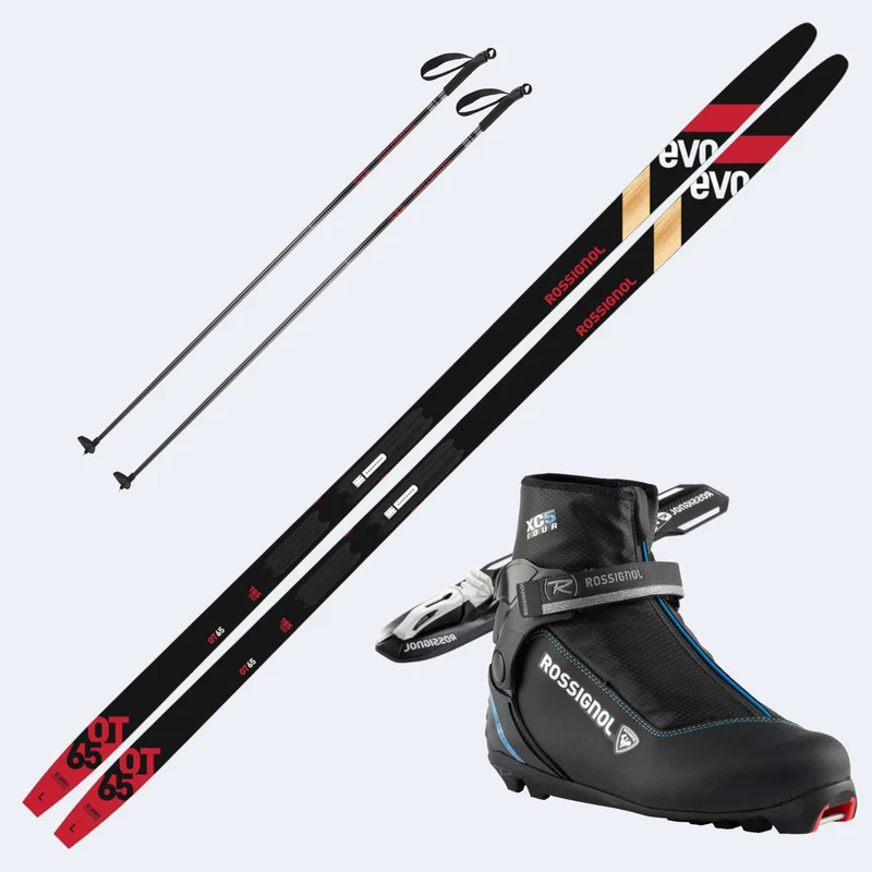 2023 Rossignol Evo OT 65 Skis with Rossignol XC 5 Boots and Poles