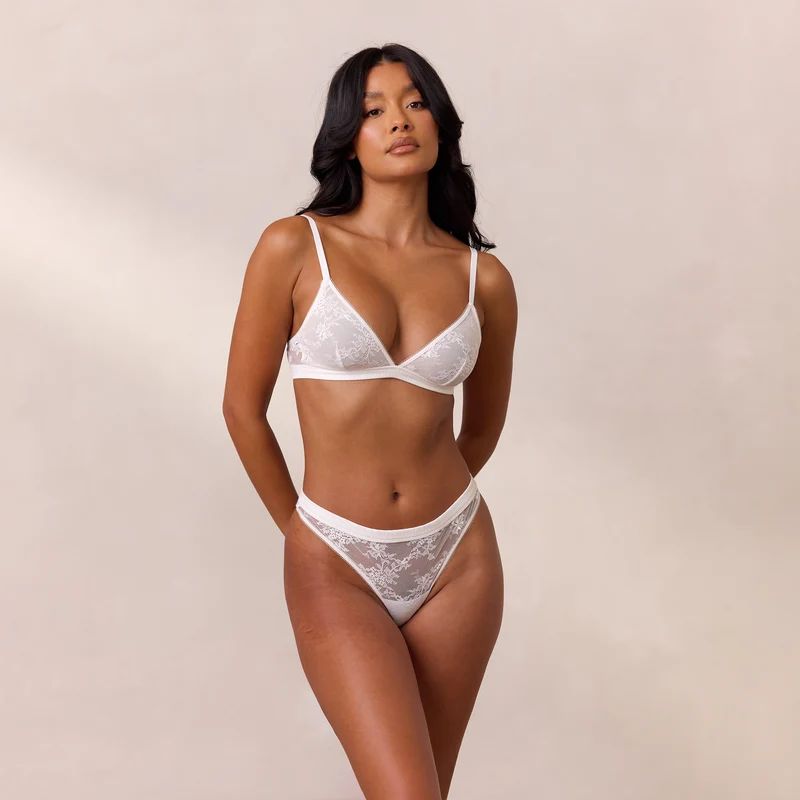 Lace Triangle Bralette - Wit