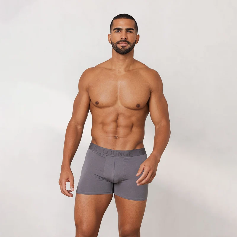 Luxe Herenboxershorts (3-Pack) - Houtskool