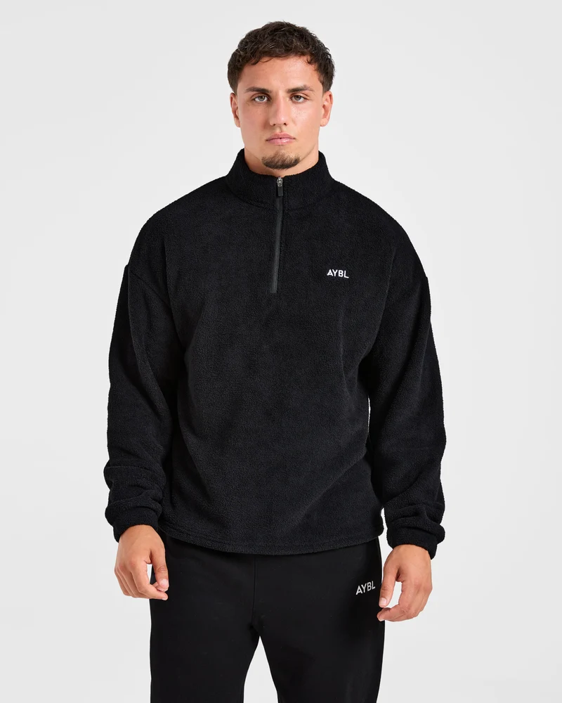 Essential 1/4 Zip Fleece - Zwart