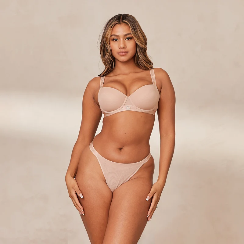 Smooth Mesh T-shirt BH - Taupe