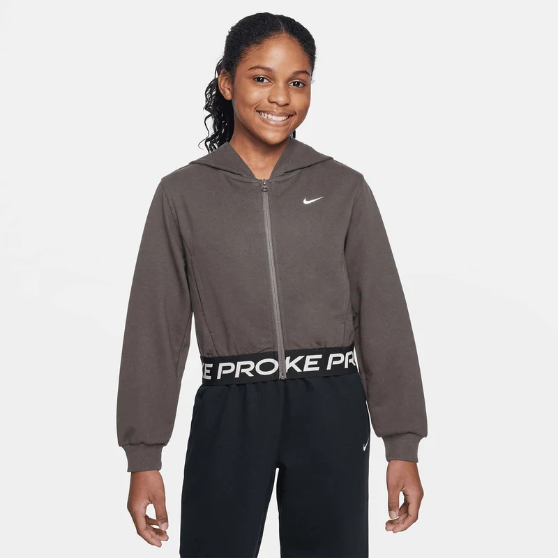 pro fleece big kids' Dri-FIT hoodie met rits