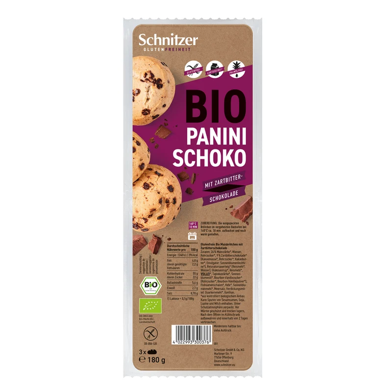Schnitzer Panini Schoko Bio 180 gram