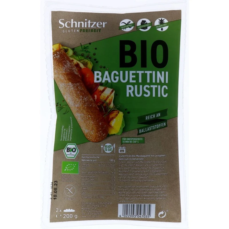 Schnitzer Organic Baguettini Rustic 200 gram