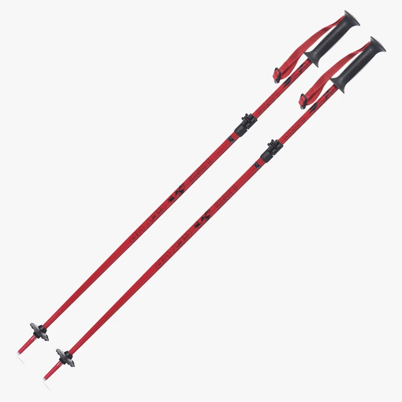 Line Get Up Junior Adjustable Ski Pole - Red