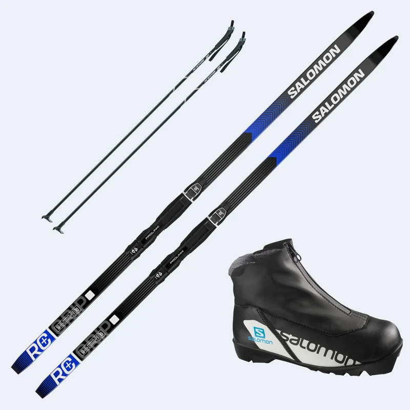 2026 Salomon RC+ Grip Junior Skis with Salomon RC Nocturne Prolink Boots and Poles