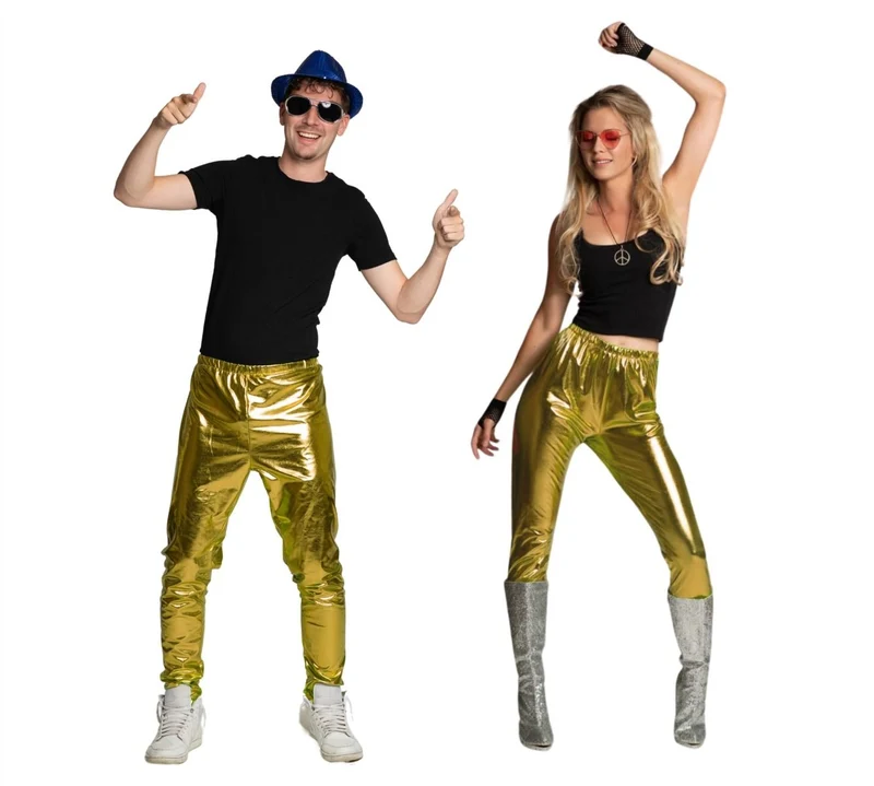 Metallic disco broek unisex
