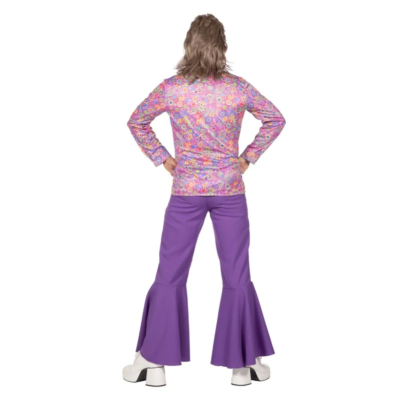 Herenhemd hippie paars