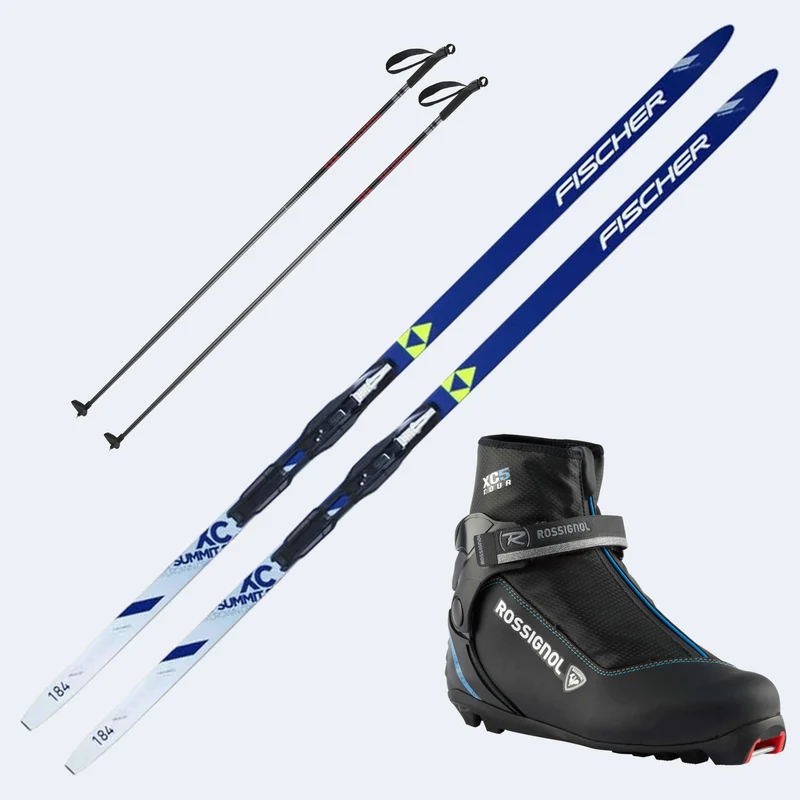 2024 Fischer Summit Crown EF Skis with Rossignol XC 5 Boots and Poles