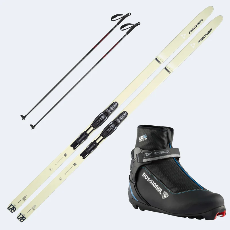 2027 Fischer Adventure 62 Crown Skis with Rossignol XC 5 Boots and Poles