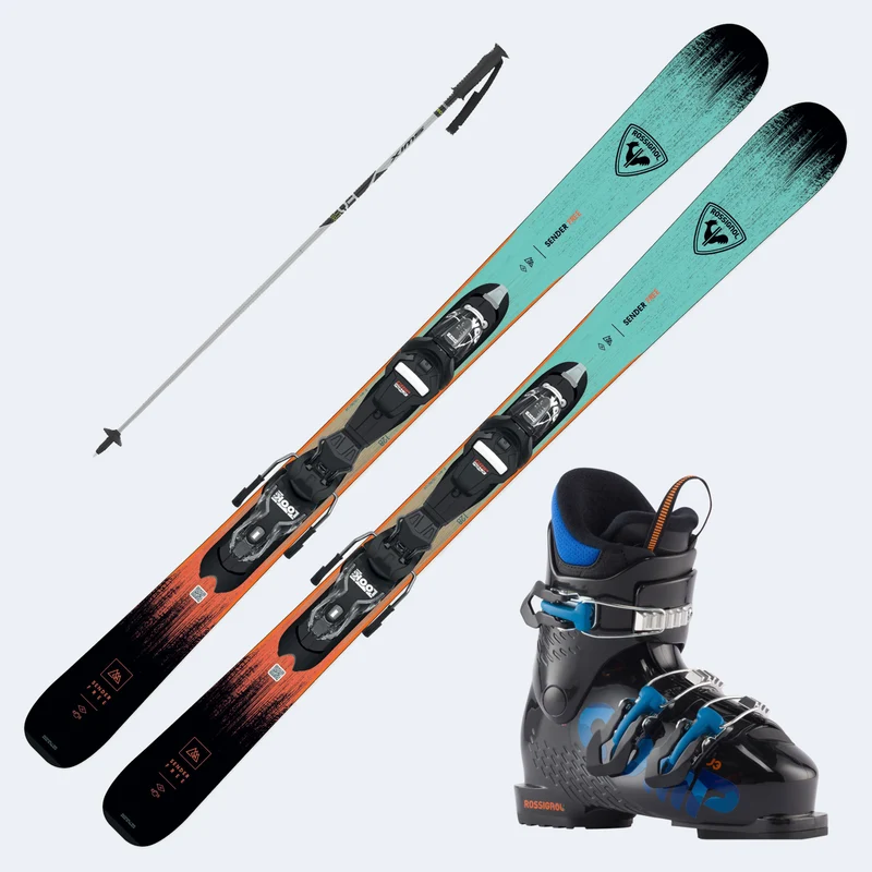 2026 Rossignol Sender JR Junior Skis with Comp J Boots and Poles