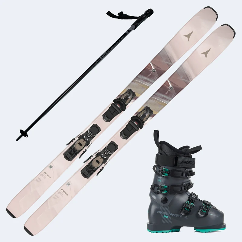 2026 Atomic Maven 84 R Women's Skis with Fischer RC 95W Boots and Poles