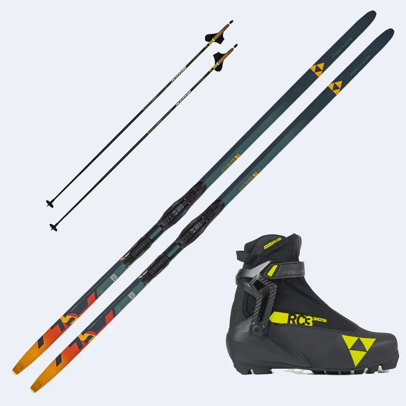 2027 Fischer Aeroguide Skate 75 Skis with Fischer RC3 Skate Boots and Poles