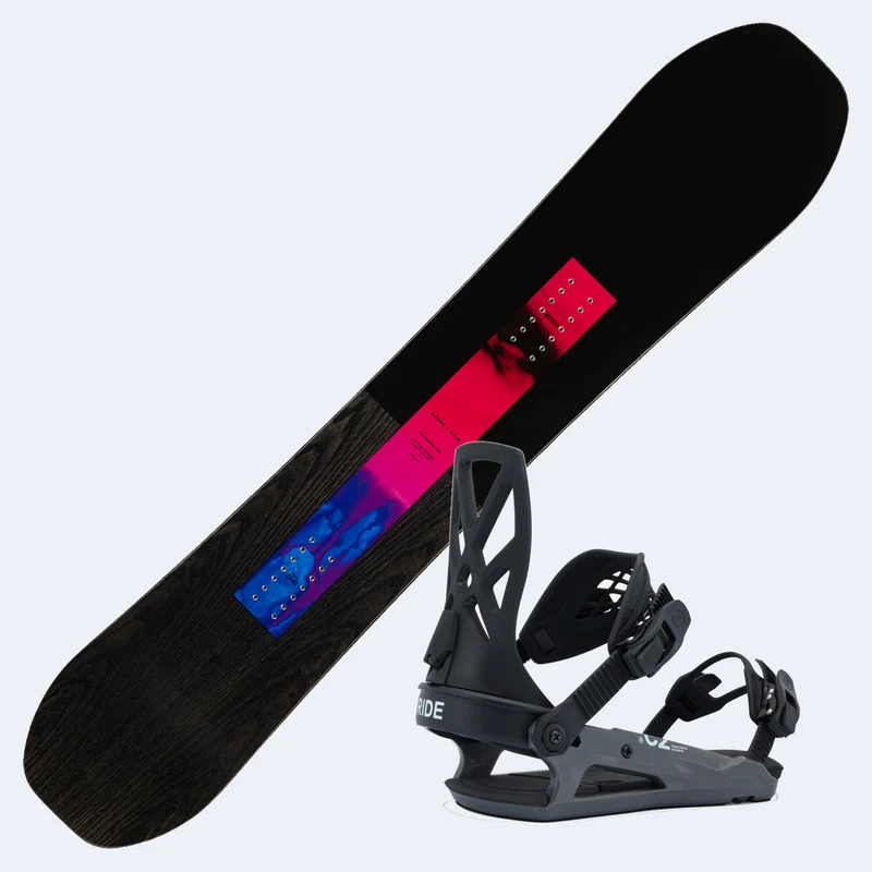 2026 Arbor Rain Snowboard with Ride C-2 Bindings