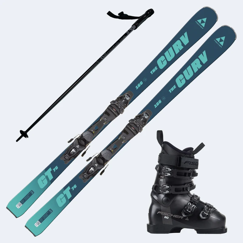 2026 Fischer XTR The Curv GT 76 Women's Skis with Fischer RC 85 Boots and Poles