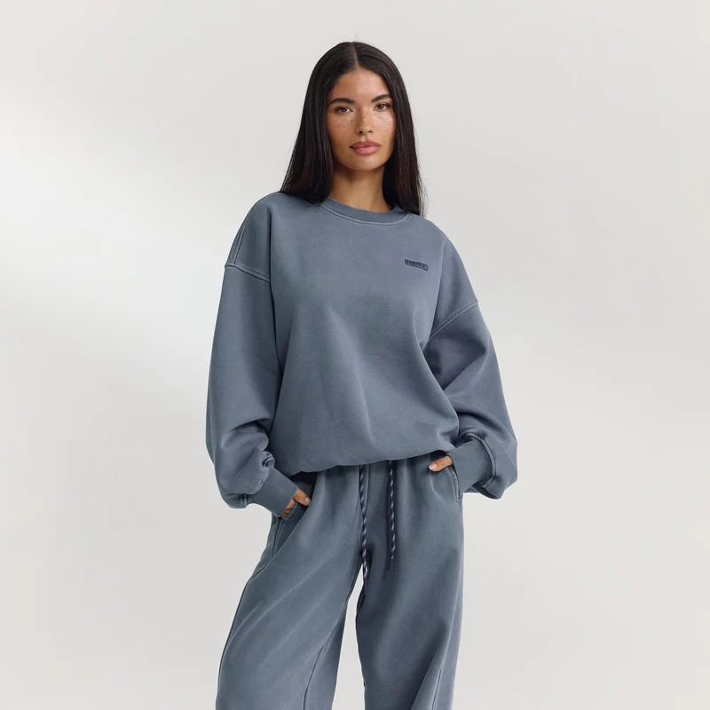 Oversized Trui - Gewassen Blauw